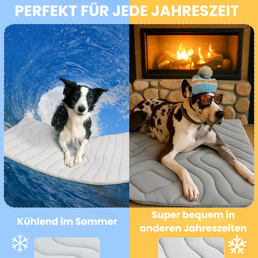 Detaljbild kylmatta för hund. Visar den tryckaktiverade gelén som ger svalkande effekt för din hund under sommaren.
