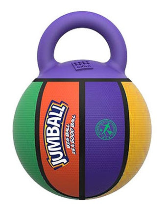 Bitvänlig hundleksak: Gummiboll med handtag för hundträning & aktivering. Robust interaktiv leksak för hundar.