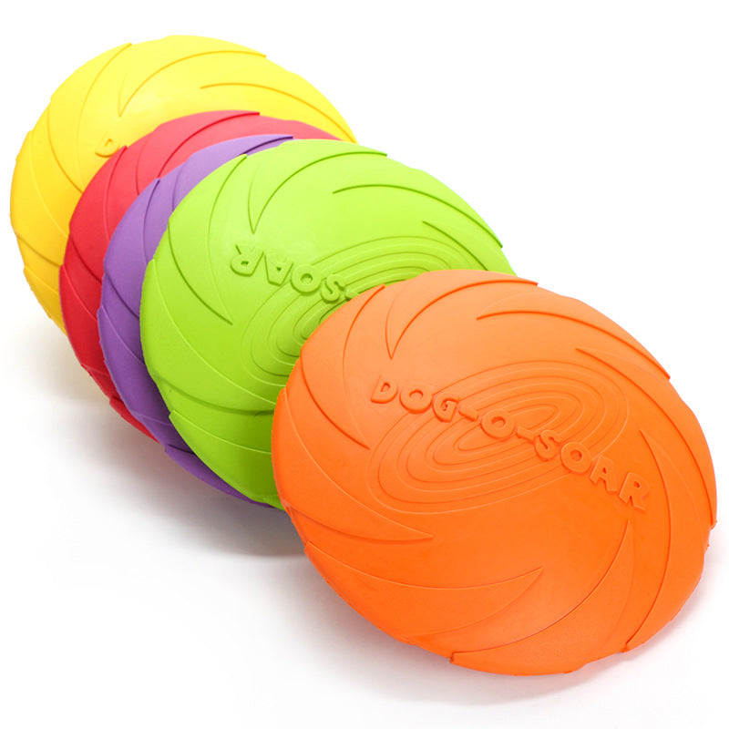 Hundleksak flygande disc i naturgummi för apport och utomhuslek. Perfekt för hundträning.