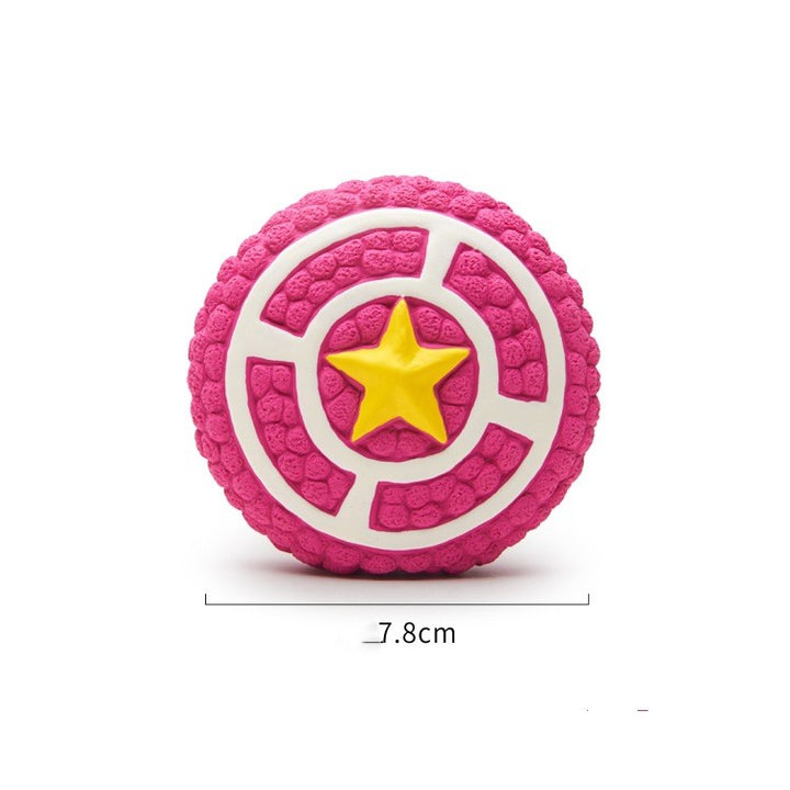 Mjuk men hållbar latexboll med ljud, idealisk för valpar och vuxna hundar.