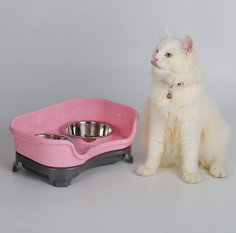 Hållbar hundmatskål och vattenskål i rostfritt stål, spillfri design för en renare och gladare hund.