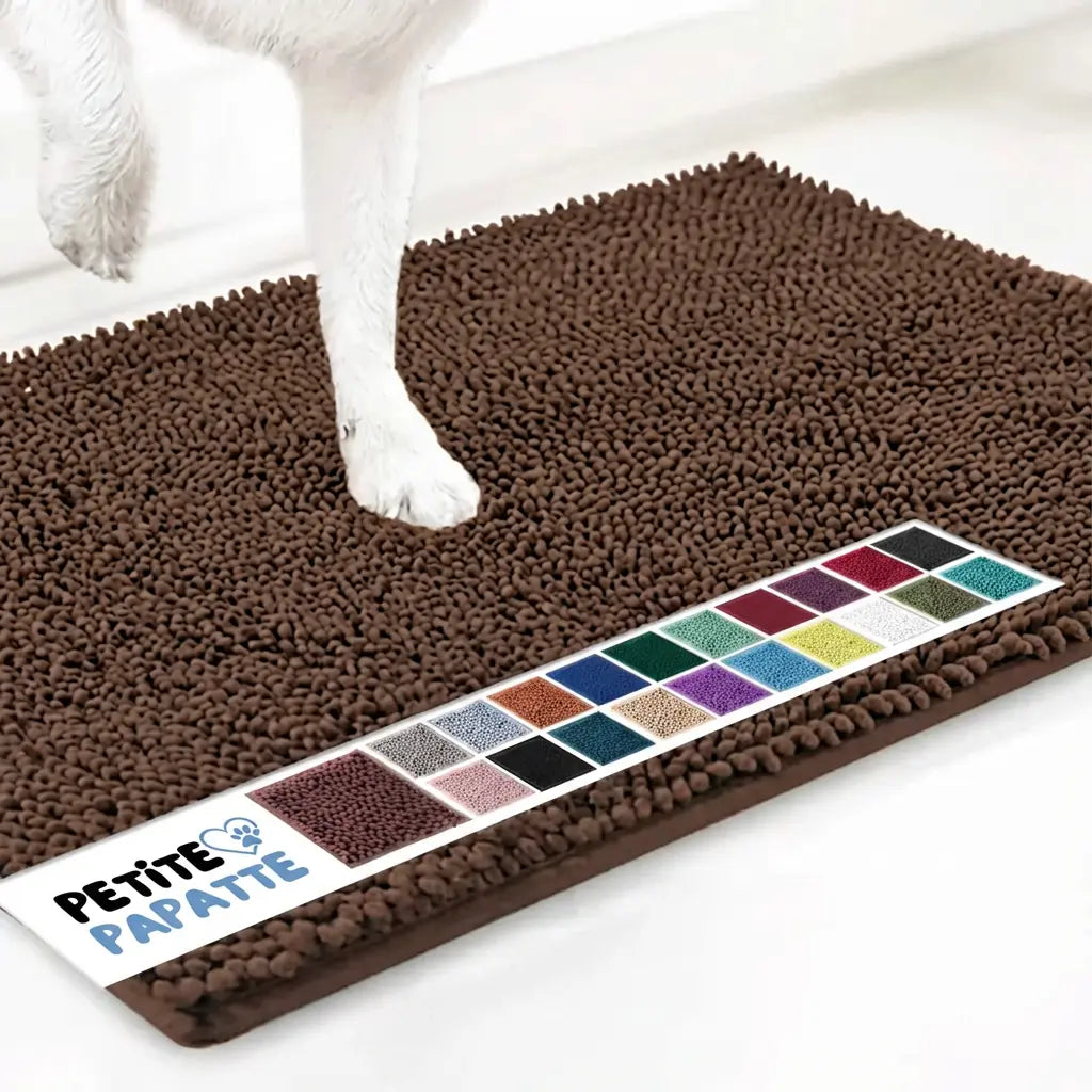 Superabsorberande hundmatta i hallen som effektivt torkar smutsiga hundtassar efter promenaden