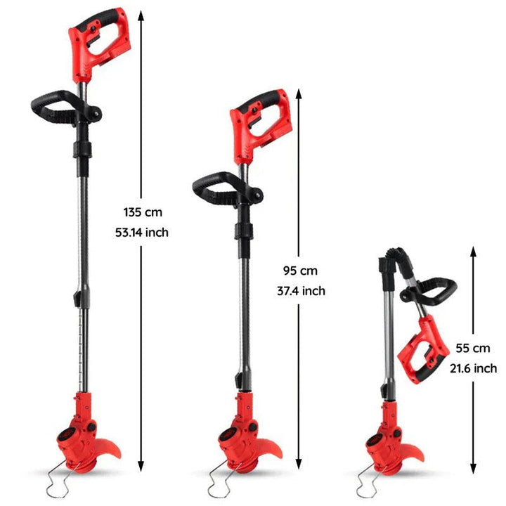 Kraftfull batteridriven grästrimmer med extragrepp