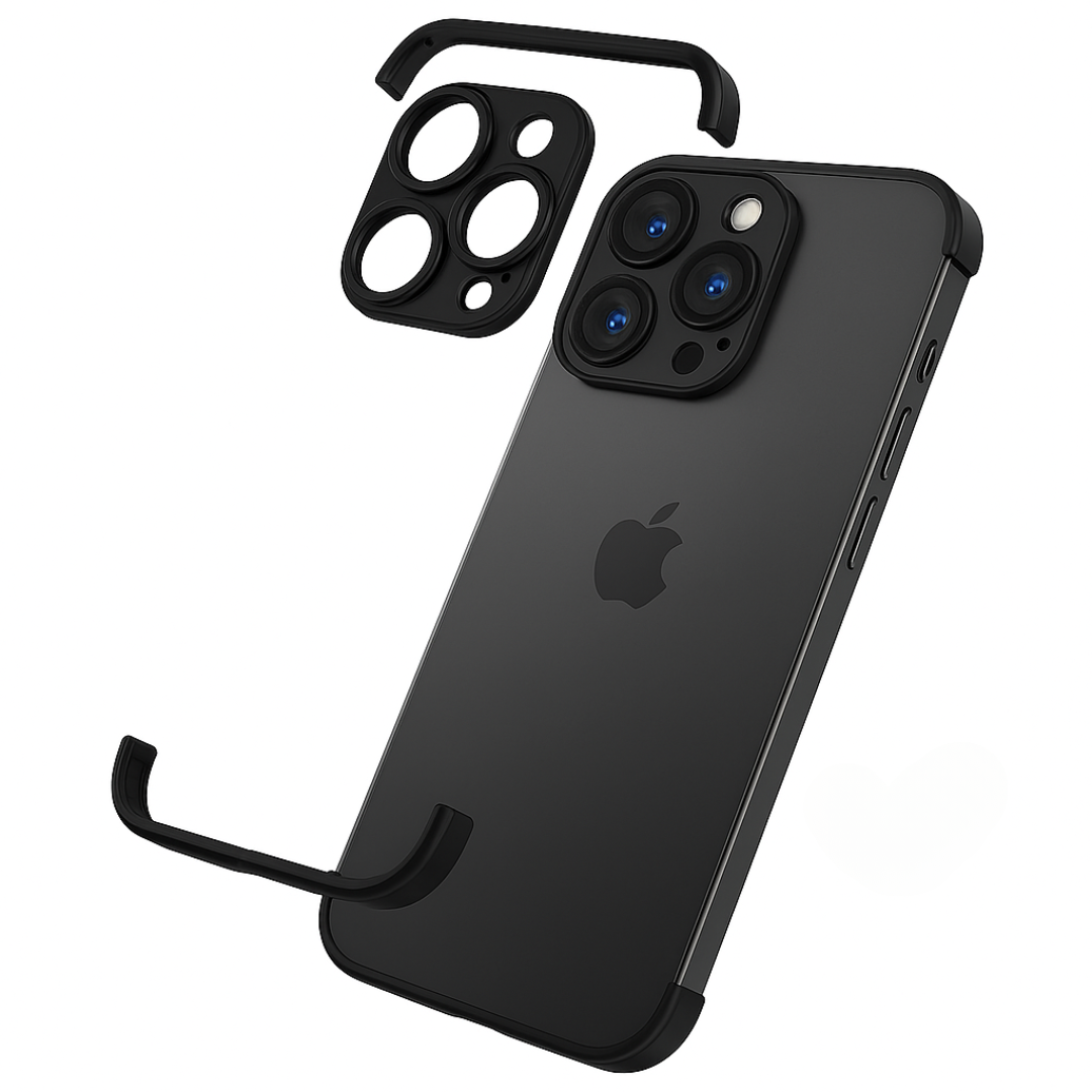 Funktionellt metallskal för iPhone med slimmadprofil