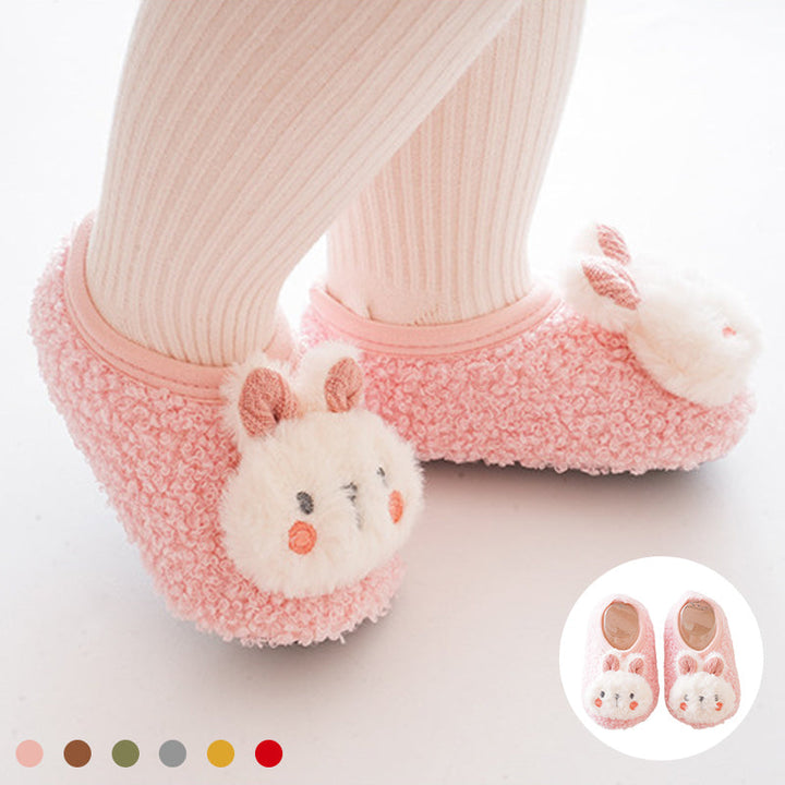 Babysockskor med halkfri sula i ljusblått för små barn