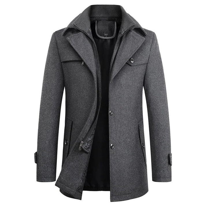 Grå variant av den eleganta vinterjackan för män