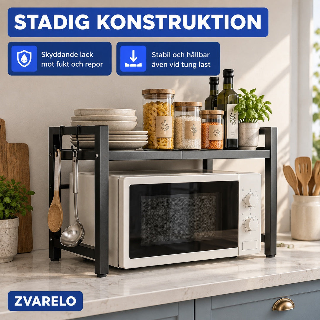 Närbild på robust stålkonstruktion och fästdetaljer för köksorganisering