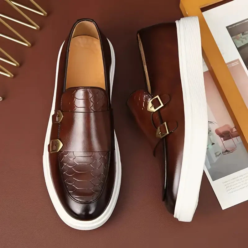 Antonio bruna herrskor uppifrån med eleganta detaljer