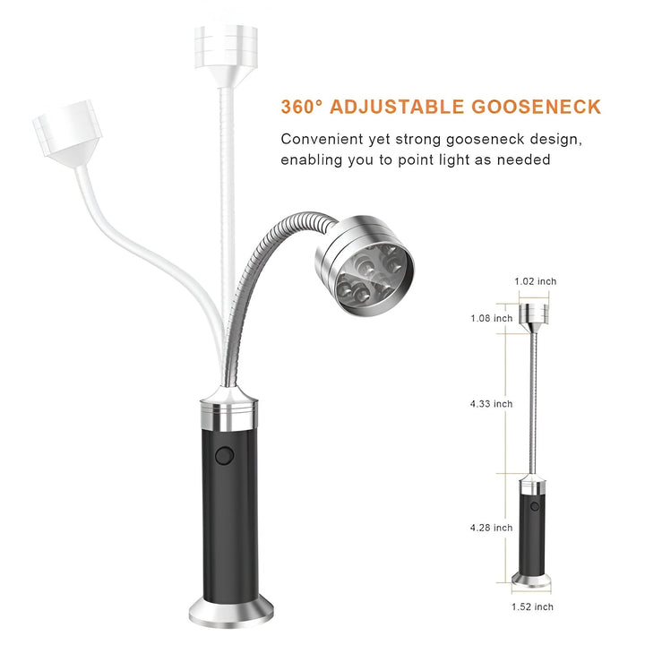Magnetisk LED-grilllampa med flexibel arm för grilltillbehör och kvällsgrillning