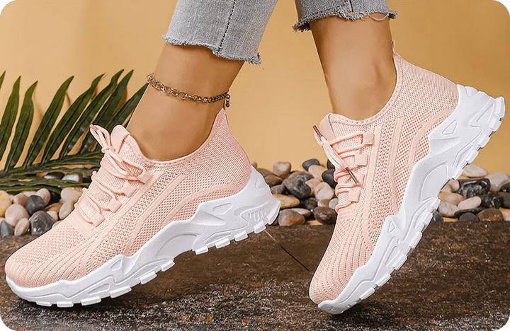 Trendiga vita dam sneakers, mångsidiga vardagsskor i syntet