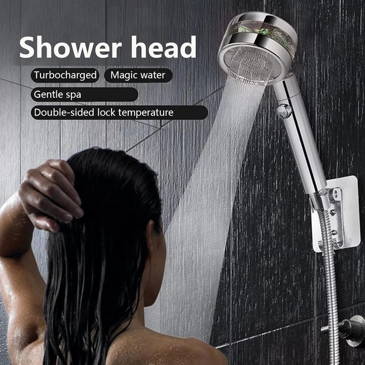 Turbo-flow Duschmunstycke med justerbar spray och spegelyta