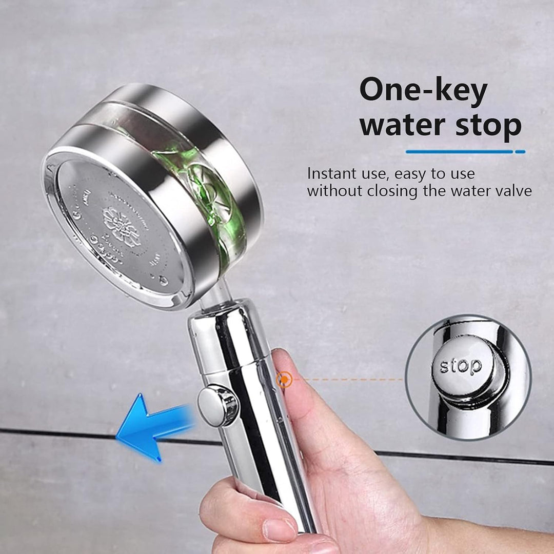 Turbo-flow Duschmunstycke med justerbar spray och spegelyta