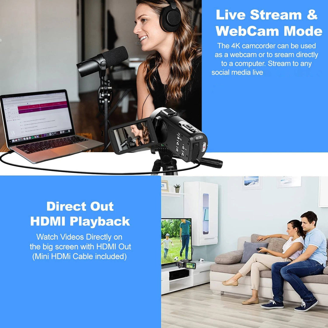 Person som använder videokamera för livestreaming