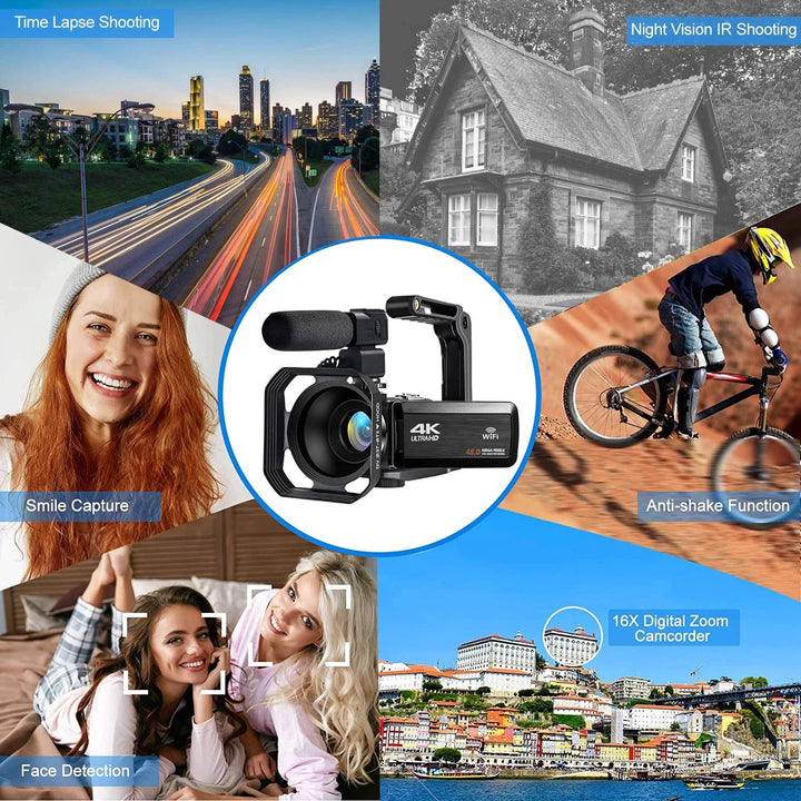 4K videokamera för YouTube-vlogging med utfälld pekskärm i sidovy