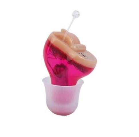 Rosa in-ear hörapparat med diskret design