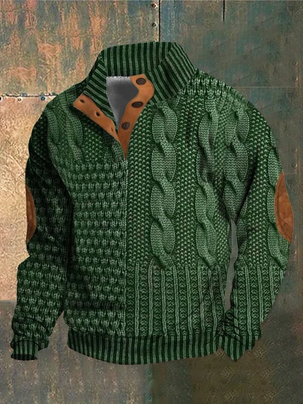 Varm herrmode tröja med klassisk retrodesign för hösten