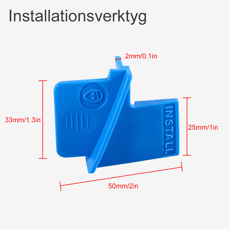 "Innovativt motorbältesverktyg i metall och plast för snabb installation, kompakt och hållbart för garagearbete."