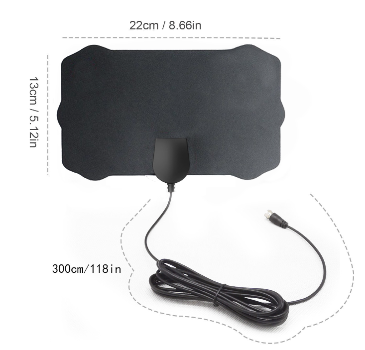 Inomhus HDTV-antenn 4K med slimmad design för digital-TV och tillbehör