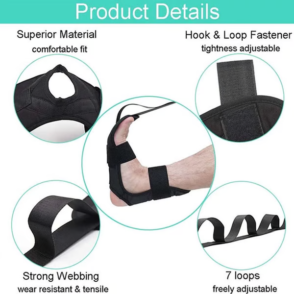 Grått yoga stretch strap för rörlighet och träning