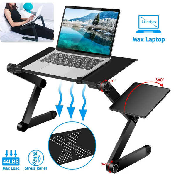 Ergonomiskt datorstativ i träfinish för skrivbord och hemmakontor