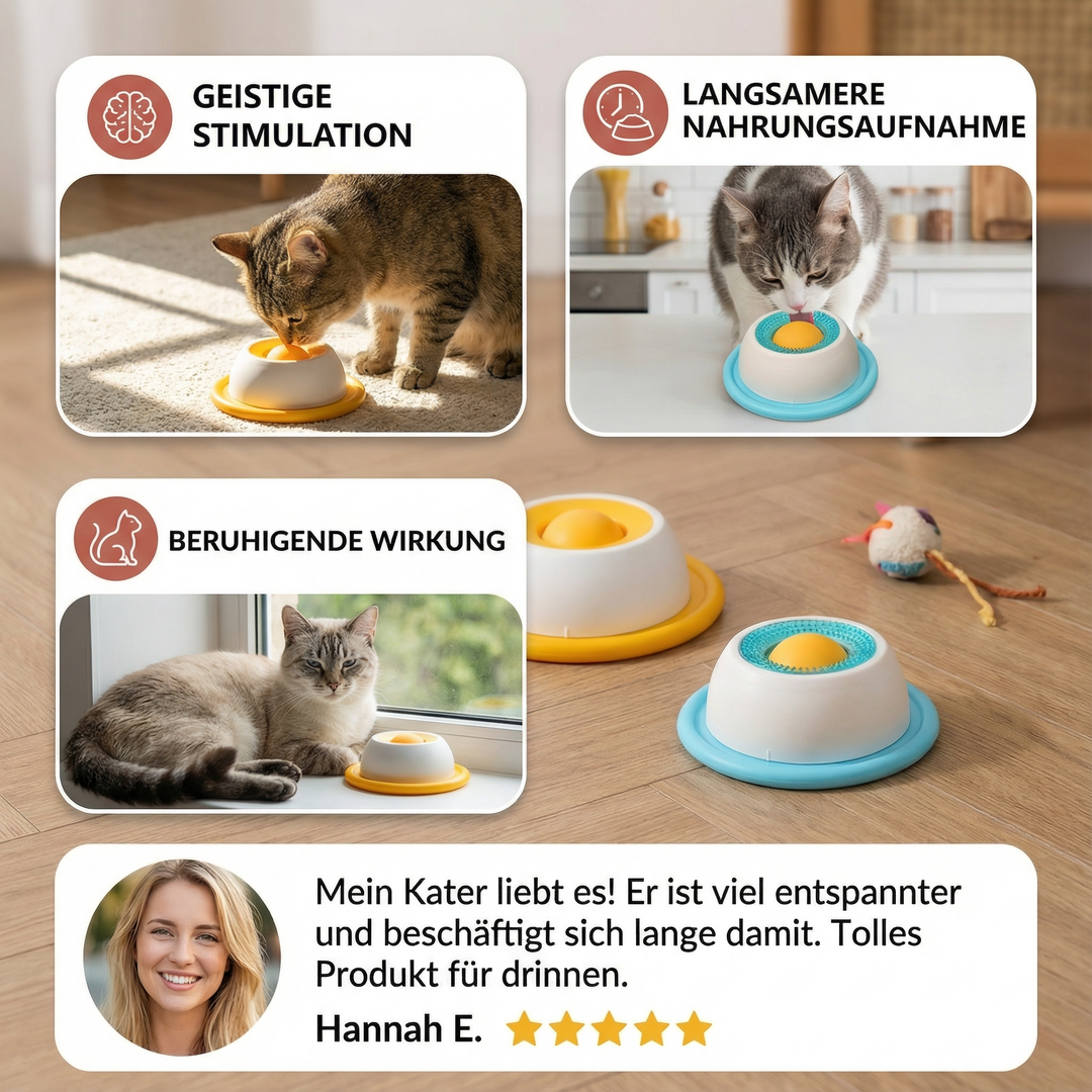 Engagerande kattillbehör: interaktiv leksak för långsam utfodring som håller katten aktiv.
