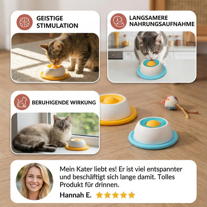 Engagerande kattillbehör: interaktiv leksak för långsam utfodring som håller katten aktiv.