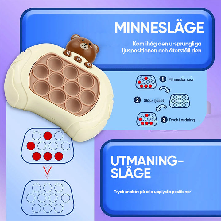 Interaktiv pusselspelkonsol för barn med färgglada figurer, tränar kognitiva färdigheter och fantasi, säker plast