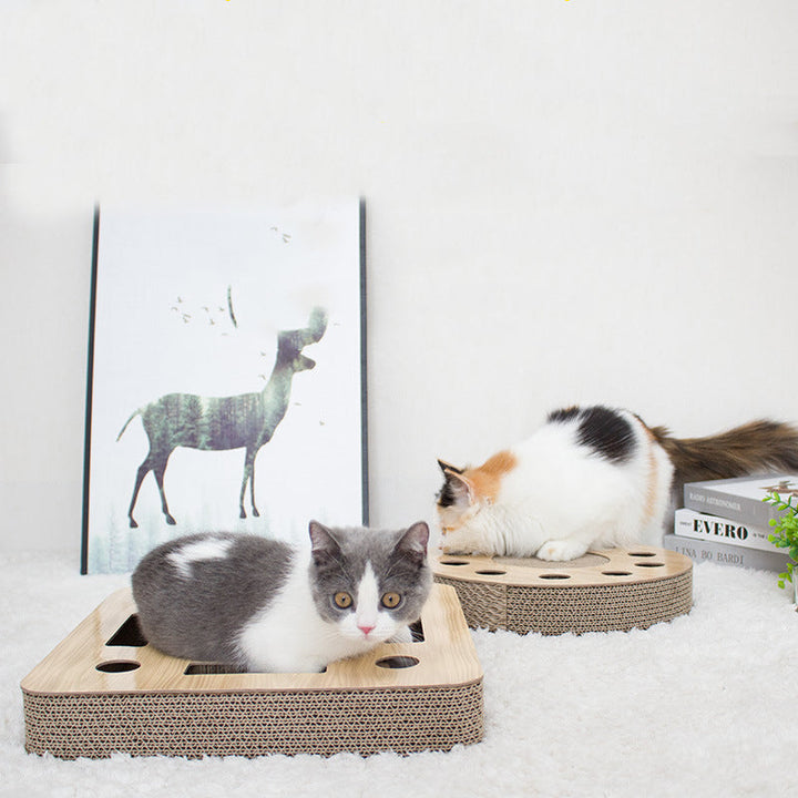 Rund interaktiv kattleksak; en bollbana som håller din katt aktiv och engagerad. Stimulerande husdjurslek.