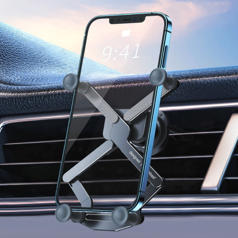 "Invisible, roterbar mobilhållare för bilen, diskret design, aluminium och ABS, enkel att använda, perfekt för navigation."