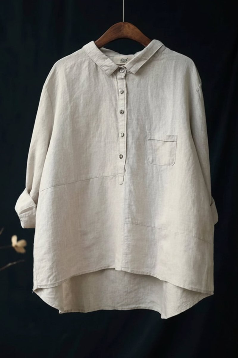 Elegant jadefärgad dam blus med knappar. Långärmad, ger avslappnad men stilren look för varje dag.