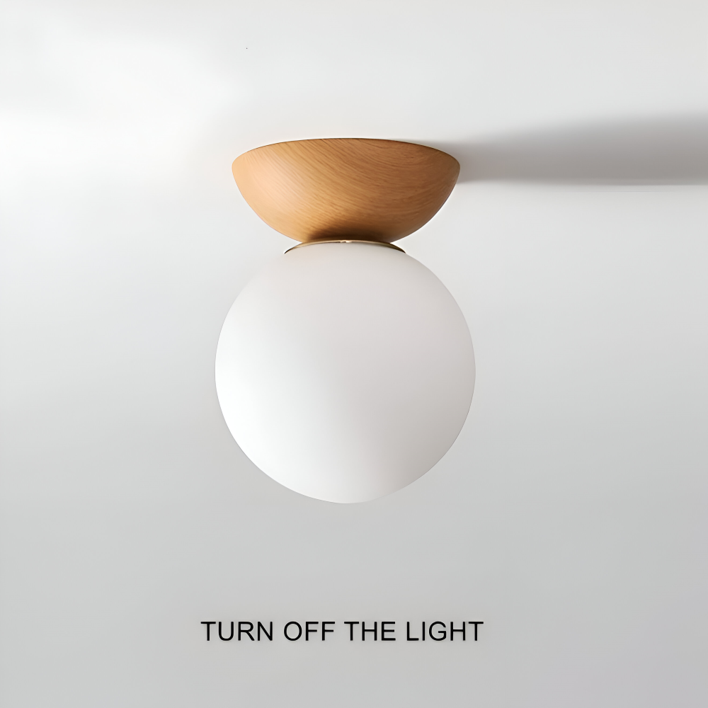 Taklampa Perle LED, modern japansk stil. Energisnål belysning med unika trädetaljer.