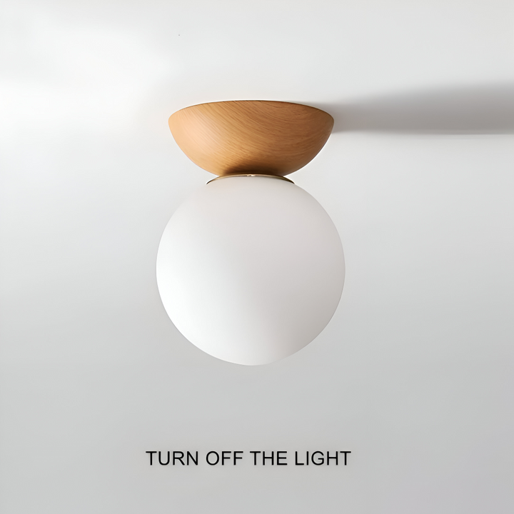 Taklampa Perle LED, modern japansk stil. Energisnål belysning med unika trädetaljer.