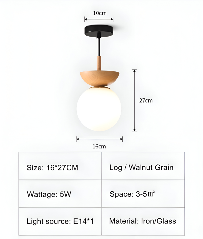 Modern Perle LED-taklampa, japansk stil. Vackra trädetaljer & orb-form. Energisnål belysning.