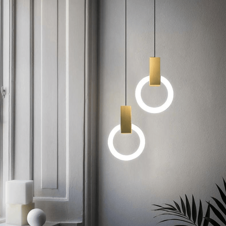 Cirkelformad LED hänglampa i nordisk design för modern heminredning och belysning