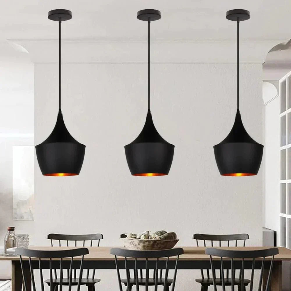 Svart industriell LED hänglampa för modern heminredning och kök