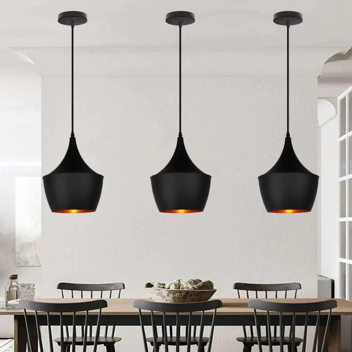 Svart industriell LED hänglampa för modern heminredning och kök