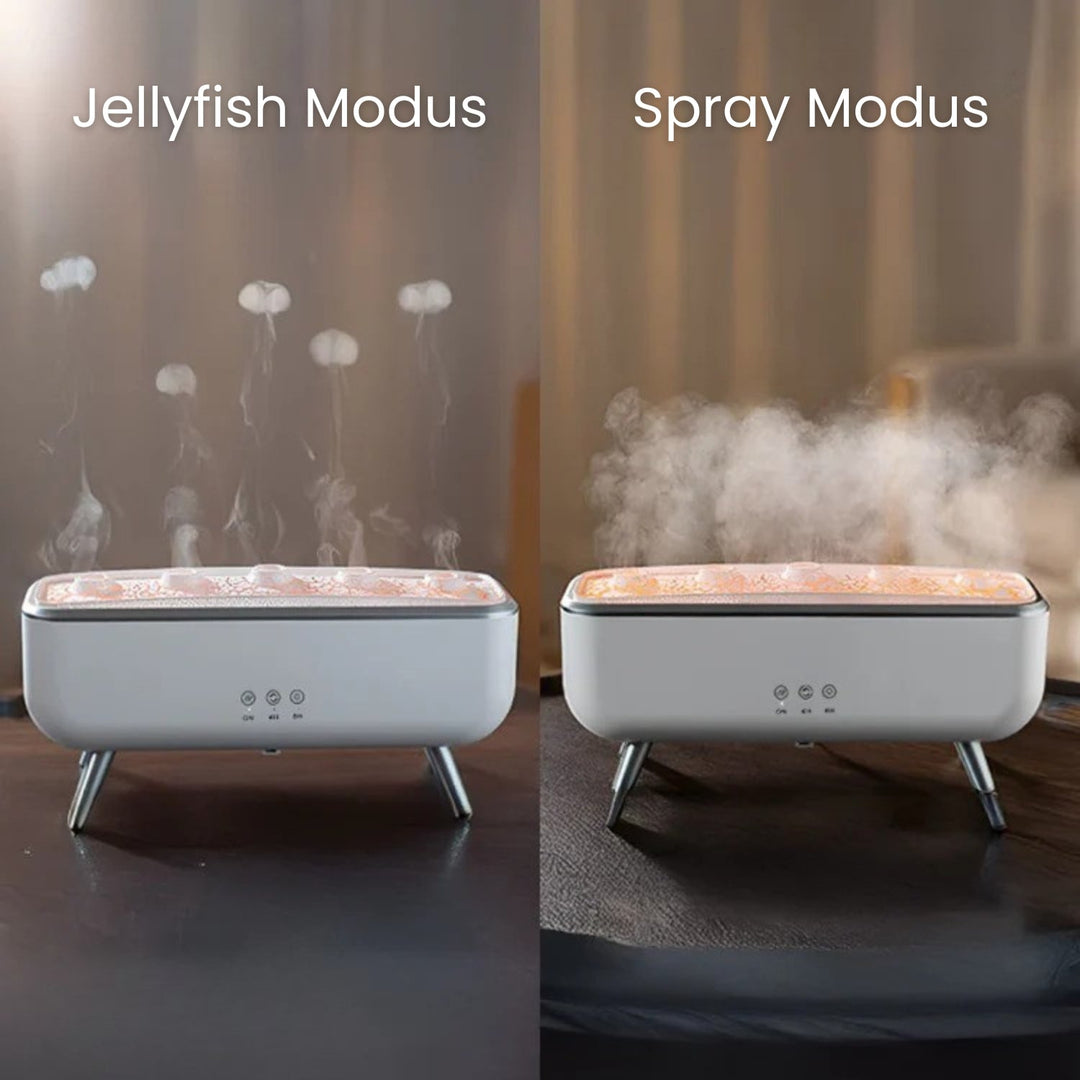 Stämningsfull LED-lampa och aromadiffuser i modern design för avkoppling hemma