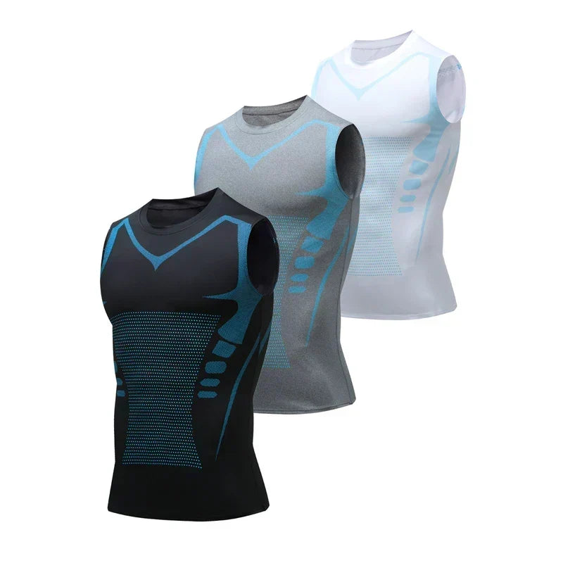 Svart formande underplagg och hållningsstöd för herrar, perfekt som sportkläder och shapewear.