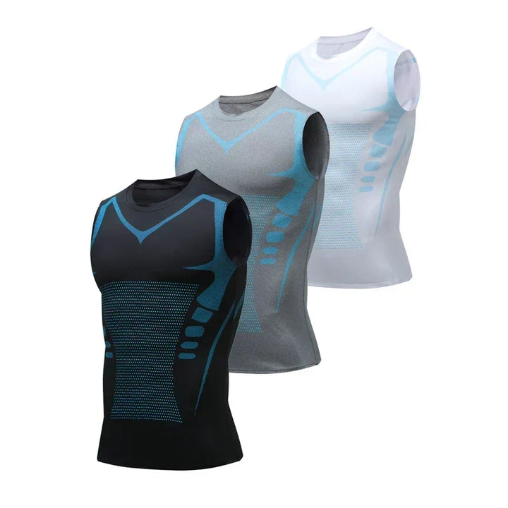 Svart formande underplagg och hållningsstöd för herrar, perfekt som sportkläder och shapewear.