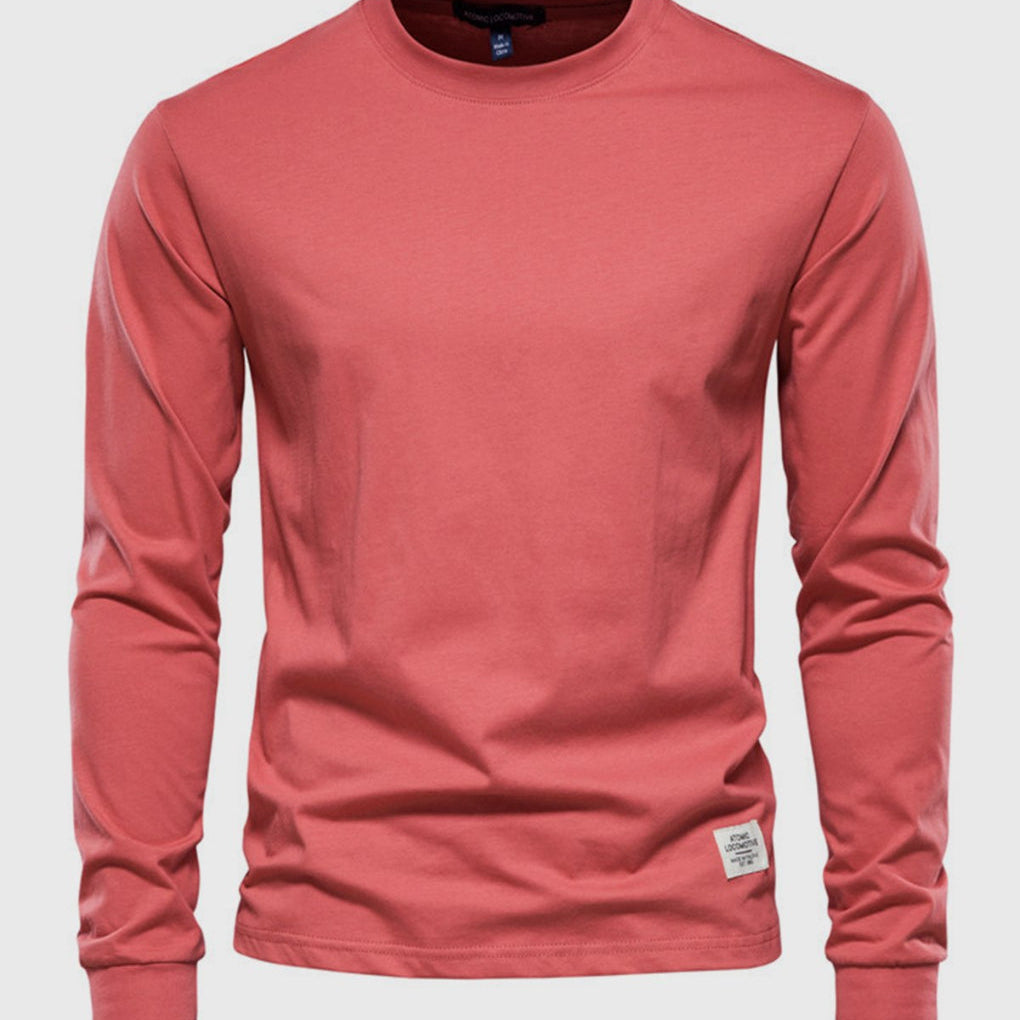 Bekväm långärmad basplagg för herrar med klassisk rundhalsad design