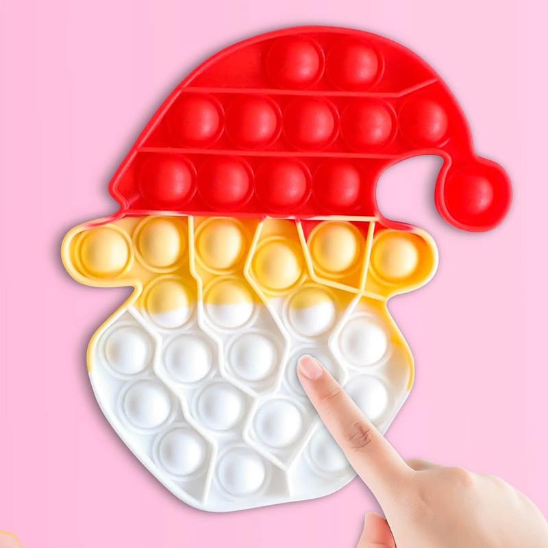 Jul Fidget leksak med bubblor, silikonmaterial, julgran och tomte motiv, rolig sensorisk stressavlastare för barn.