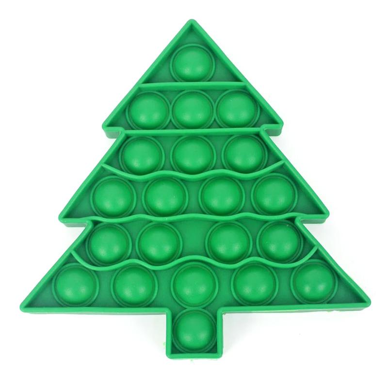 Jul Fidget leksak med bubblor, silikonmaterial, julgran och tomte motiv, rolig sensorisk stressavlastare för barn.