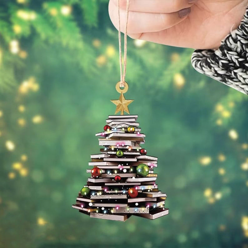 "Julbok trä ornamentset, elegant akrylprydnad som reflekterar ljus, perfekt för festlig dekoration och present."