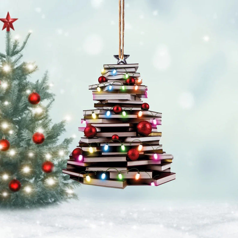 "Julbok trä ornamentset, elegant akrylprydnad som reflekterar ljus, perfekt för festlig dekoration och present."