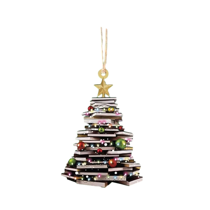 "Julbok trä ornamentset, elegant akrylprydnad som reflekterar ljus, perfekt för festlig dekoration och present."