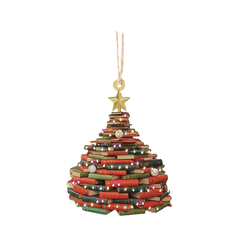 "Julbok trä ornamentset, elegant akrylprydnad som reflekterar ljus, perfekt för festlig dekoration och present."