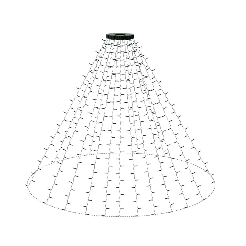 Julgransbelysning med vattenfallseffekt och fjärrkontroll, LED-lampor i varma vita och färgglada nyanser, enkel installation runt granen.