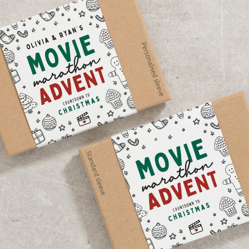 "Julkalender för vuxna med 24 återanvändbara, charmiga adventskort, perfekt för filmälskare, eleganta och hållbara."