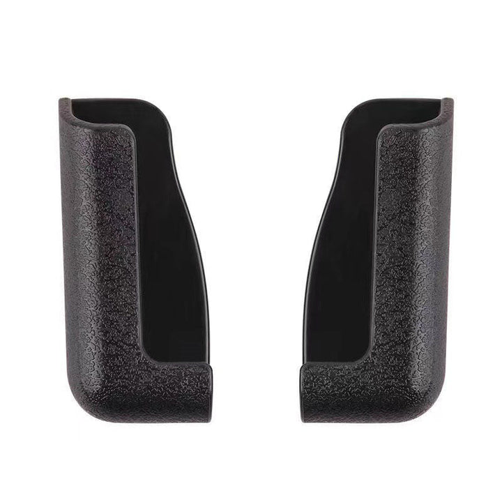 Justerbar biltelefonhållare för instrumentbräda i svart/glad färg, självhäftande bas, hållbar och stötsäker design.