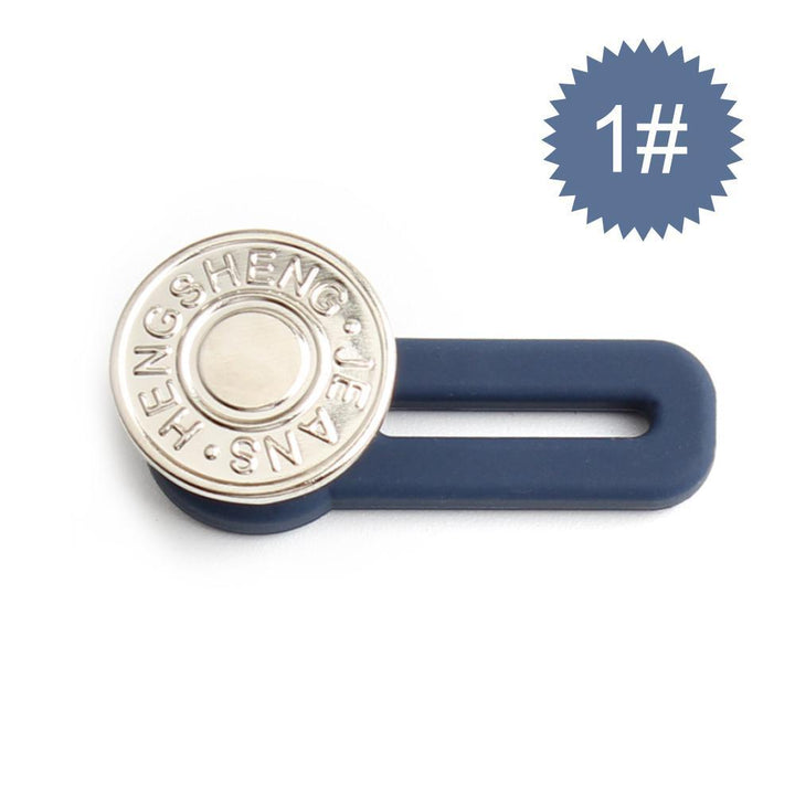 Justerbar jeans flexiknapp för herr och dam, elegant metall, enkel fastsättning för byxmidja.